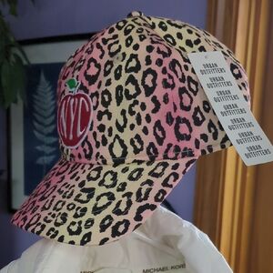 Urban Outfitters Leopard Print NYC Cap - Pink and Tan. NWT